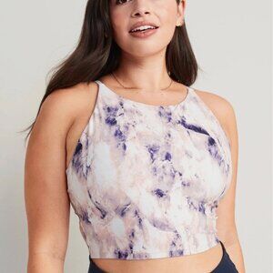 Old Navy Medium Marble Print Workout Fitness Crop Top
